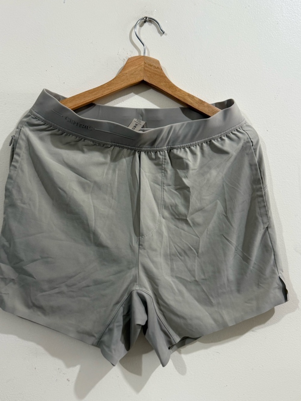 CENTRIC Men's Athletic Shorts in Light Gray with Elastic Waistband